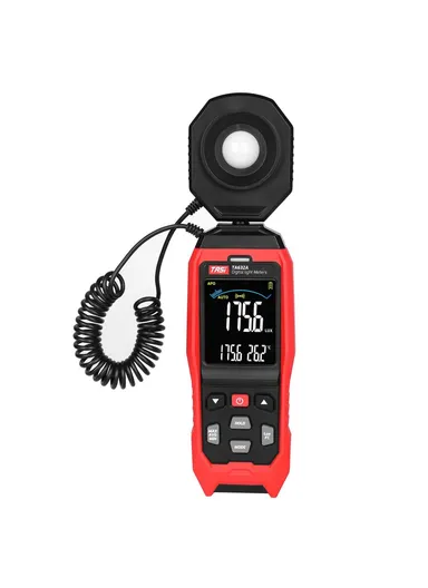 Digital Lux Meter, Handheld Light Meter with Detachable Sensor, Backlit LCD, Alarm Function, Compact Illuminometer for Home, Office &amp; Industrial Use