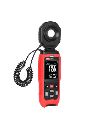 Digital Lux Meter, Handheld Light Meter with Detachable Sensor, Backlit LCD, Alarm Function, Compact Illuminometer for Home, Office &amp; Industrial Use