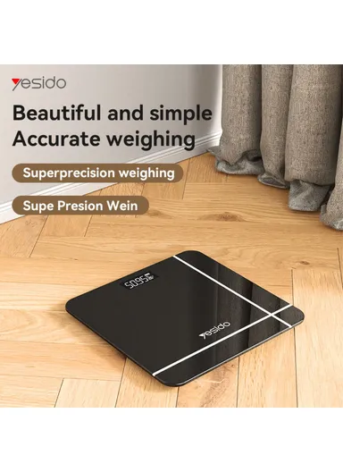 155kg Tempered Glass LED Display Digital Scale High Precision Body Weight Scale MG10 (L28 x W28 x H2)cm