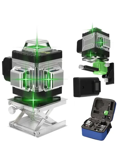 16 Lines Laser Level Green Laser Level, 3-degree Self Leveling Tool with Horizontal and Vertical Oblique Line (L13.5 x W10.5 x H12.6)cm 