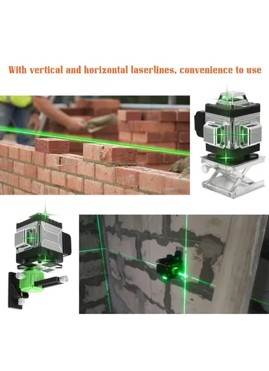 16 Lines Laser Level Green Laser Level, 3-degree Self Leveling Tool with Horizontal and Vertical Oblique Line (L13.5 x W10.5 x H12.6)cm 