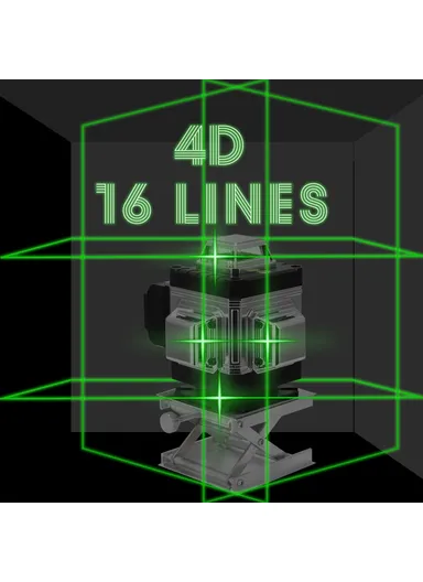 16 Lines Laser Level Green Laser Level, 3-degree Self Leveling Tool with Horizontal and Vertical Oblique Line (L13.5 x W10.5 x H12.6)cm 