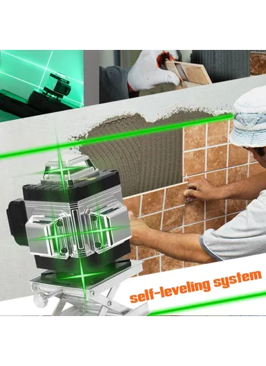 16 Lines Laser Level Green Laser Level, 3-degree Self Leveling Tool with Horizontal and Vertical Oblique Line (L13.5 x W10.5 x H12.6)cm 