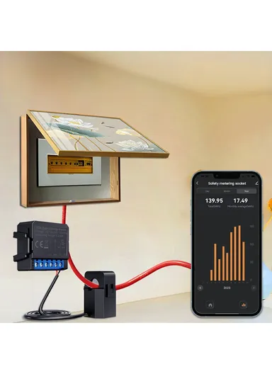 1 Channel Tuya Smart WiFi Energy Monitor 80A Current Meter Real Time Power Consumption Tracker WPM16-1 (L3.8 x W3.8 x H2.5)cm