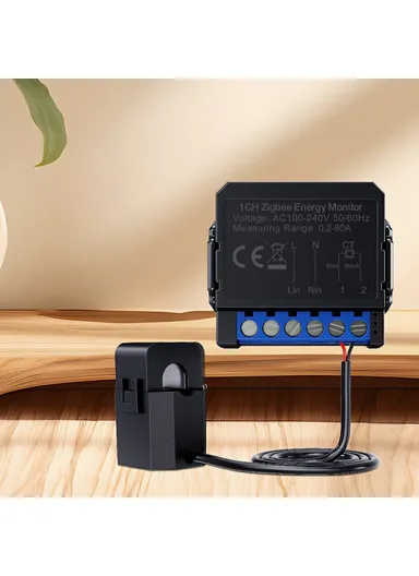 2 Channels Tuya Smart WiFi Energy Monitor 80A Current Meter Real Time Power Consumption Tracker WPM16-2 (L3.8 x W3.8 x H2.5)cm