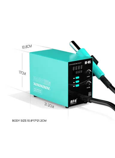 800W BGA Rework Solder Station Soldering Heat Air Gun with 5 Nozzles RF-H5 (L21 x W11 x H17)cm
