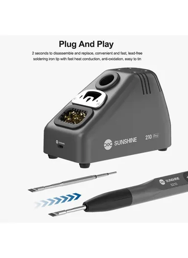 Smart Portable Soldering Iron Station Temperature Control Phone PCB Repair 210 Pro (L13 x W7 x H8.5)cm - EU Plug