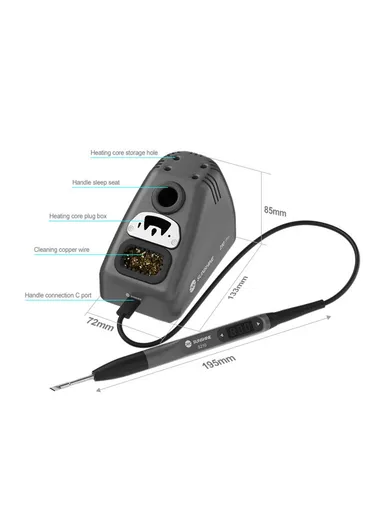 Smart Portable Soldering Iron Station Temperature Control Phone PCB Repair 210 Pro (L13 x W7 x H8.5)cm - EU Plug
