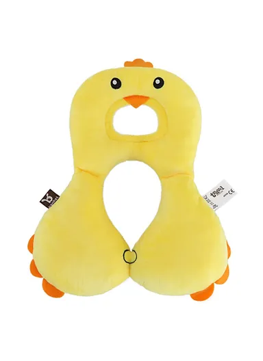 Cute Cartoon Animal Baby Polyester Pillow U-shaped Infant Stroller Anti-bias Neck Pillow - Chick