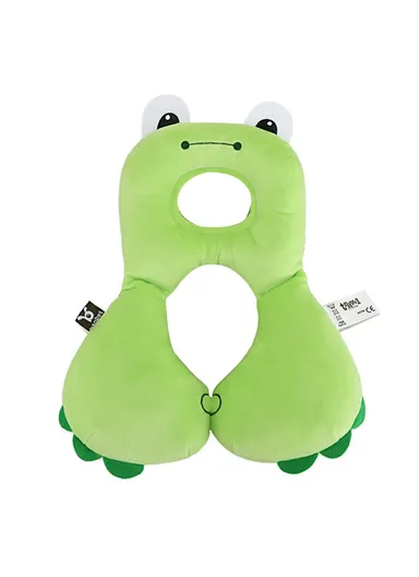 Cute Cartoon Animal Baby Polyester Pillow U-shaped Infant Stroller Anti-bias Neck Pillow - Frog
