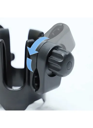 2-in-1 Baby Stroller Cup Drinks Holder with Phone Holder, Universal Cup Phone Holder Stroller, Bike, Wheelchair - Black