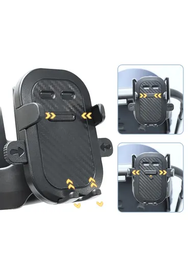 2-in-1 Baby Stroller Cup Drinks Holder with Phone Holder, Universal Cup Phone Holder Stroller, Bike, Wheelchair - Black