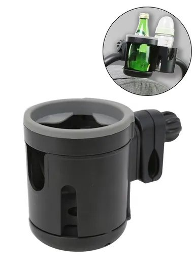 Baby Stroller ABS Dual Cup Bracket Infant Milk Bottle Holder J25-1882-1 (L17 x W9.5 x H12)cm