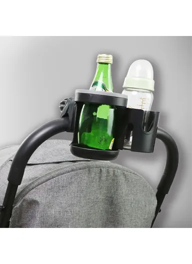 Baby Stroller ABS Dual Cup Bracket Infant Milk Bottle Holder J25-1882-1 (L17 x W9.5 x H12)cm