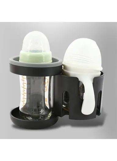 Baby Stroller ABS Dual Cup Bracket Infant Milk Bottle Holder J25-1882-1 (L17 x W9.5 x H12)cm