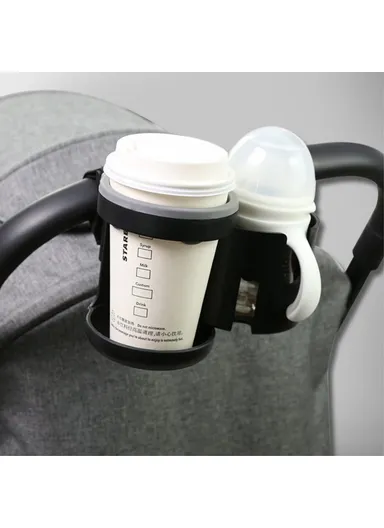 Baby Stroller ABS Dual Cup Bracket Infant Milk Bottle Holder J25-1882-1 (L17 x W9.5 x H12)cm