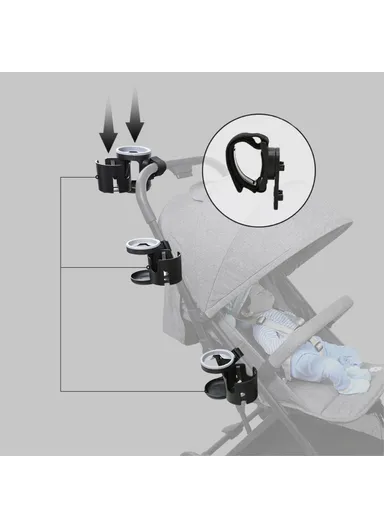 Baby Stroller ABS Dual Cup Bracket Infant Milk Bottle Holder J25-1882-1 (L17 x W9.5 x H12)cm