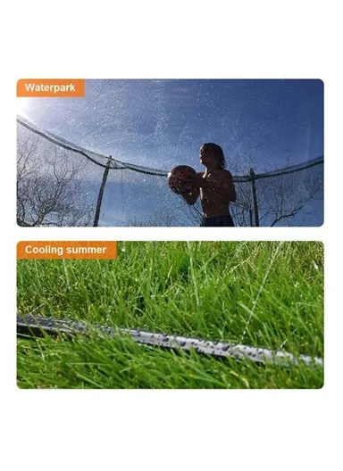 15m Kids Water Toy Trampoline Sprinkler Fun Summer Outdoor Water Park Sprinkler - Orange