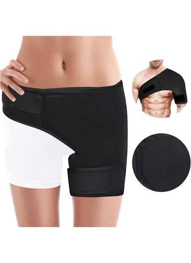 Hot Cold Compress Therapy Pack Flexible Large Gel Ice Pack Wrap for Knee Hip Surgery Back Pain Shoulder H08206 (L100 x W30)cm - Black