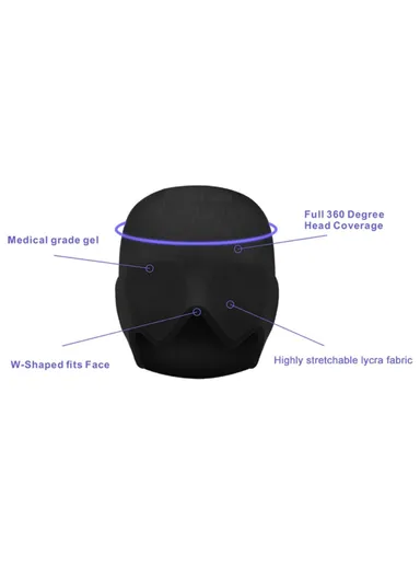 Headache Migraine Relief Hat Gel, Lycra Hot Cold Therapy Mask Cap Hollow Top Cold Compress Head Hood H08196 - Pink