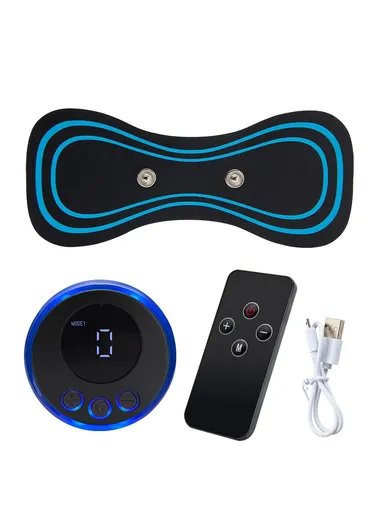 Portable Neck Massager Sticker with Remote Control, Intelligent Electric Cervical Massager, Pulse Physical Therapy Massager