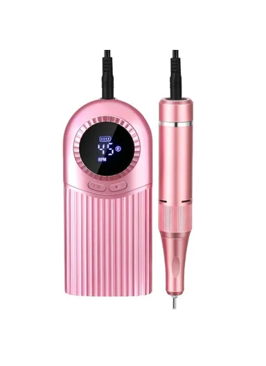 Mini Electric Nail Drill 4500RPM High Speed LCD Display Portable Nail Polisher DF112 - Rose Gold