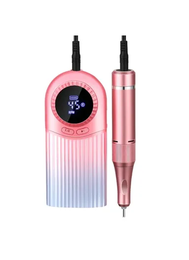 Mini Electric Nail Drill 4500RPM High Speed LCD Display Portable Nail Polisher DF112 - Pink &amp; Blue