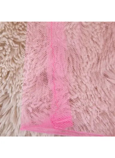 Single Bed Breathable Mosquito Nets, Bed Polyester Netting Mosquito Net (L1.95 x W1.8 x H1.65)m - Pink