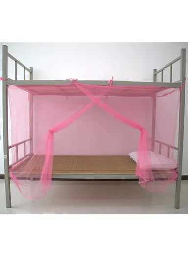 Single Bed Breathable Mosquito Nets, Bed Polyester Netting Mosquito Net (L1.95 x W1.8 x H1.65)m - Pink