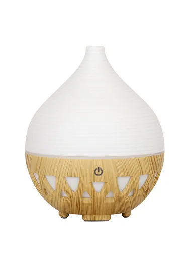 160ml Rechargeable Desktop Humidifier, Quiet Essential Oil Diffuser Humidifier with Ambient Night Light EU Plug (D10 x H13)cm - Brown / Style C