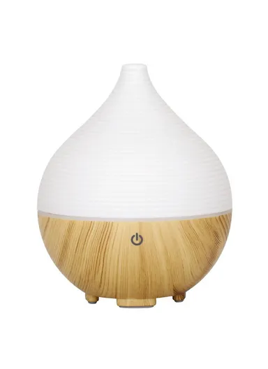 160ml Rechargeable Desktop Humidifier, Quiet Essential Oil Diffuser Humidifier with Ambient Night Light EU Plug (D10 x H13)cm - Brown / Style A