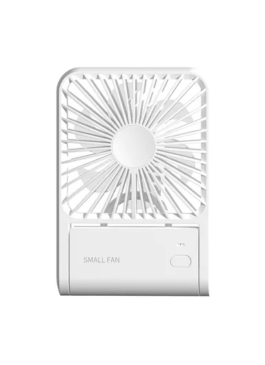 Foldable Base Mini Desktop Fan Summer Cooling Fan with Hanging Hook HX-123 - White