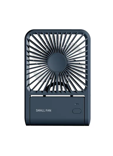 Foldable Base Mini Desktop Fan Summer Cooling Fan with Hanging Hook HX-123 - Navy Blue