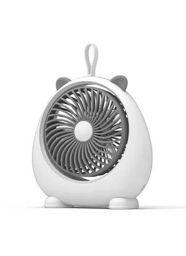 Cute Cat Ear Design Portable Fan USB Rechargeable Cooling Fan with 3 Wine Speed Adjustments, Size L - White