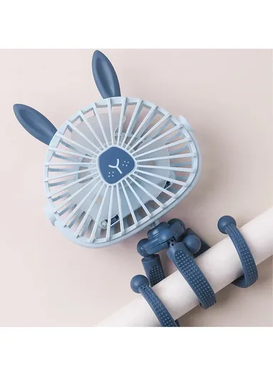 Handheld Baby Stroller Fan 500mAh Octopus Tripod USB Foldable Fan for Office Car with 3 Speed - Pink