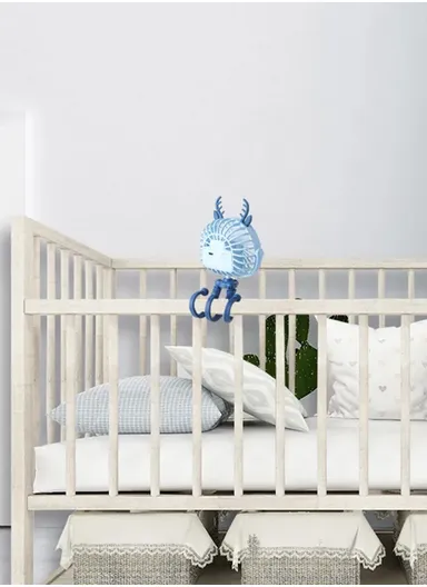 Handheld Baby Stroller Fan 500mAh Octopus Tripod USB Foldable Fan for Office Car with 3 Speed - Pink