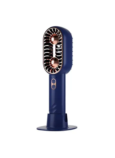 Mini Desktop Fan Three Gears Dual Blade Portable Handheld Fan, Standard Version F53 - Blue