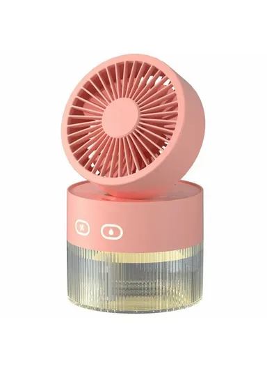 Desktop Air Conditioner Fan Rechargeable Desk Air Humidifier Cooler USB Cooling Fan 2022-2 - Red