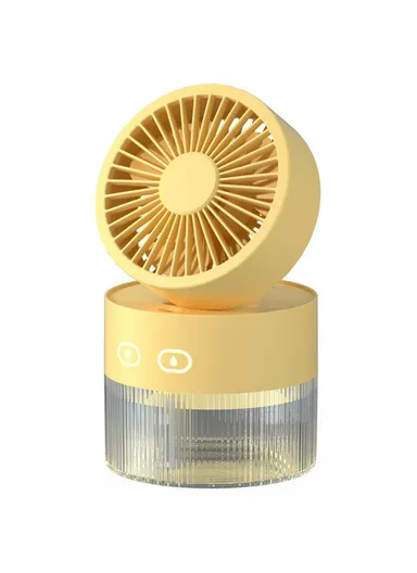 Desktop Air Conditioner Fan Rechargeable Desk Air Humidifier Cooler USB Cooling Fan 2022-2 - Yellow