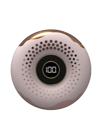 Donut Shape Rechargeable Multifunction Mini Cooling Fan Portable Summer Fan Cooler with Neck Rope T11 - Pink