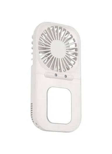 Mini Handheld Neck Hanging Fan Cold Compress Function Foldable Summer Cooling Fan E6 - White