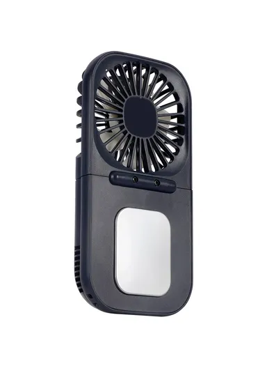 Mini Handheld Neck Hanging Fan Cold Compress Function Foldable Summer Cooling Fan E6 - Dark Blue