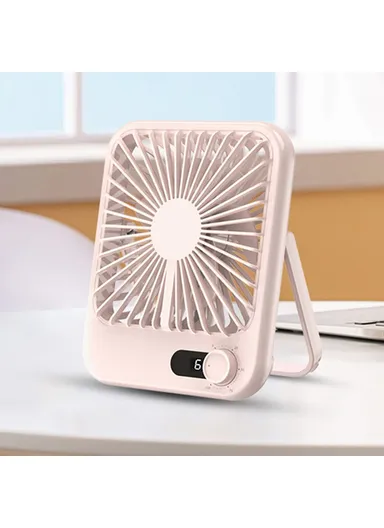 USB Powered Silent Fan 100 Wind Speeds Mini Summer Desktop Fan Cooler SK-101 (L14.5 x W4 x H17.5)cm - Pink