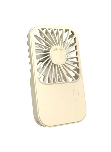 Mini Desktop Handheld Fan Cooler Ultra Thin Summer Cooling Fan with Wrist Strap S-F30 - Beige