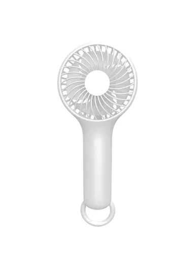 Mini Handheld Fan 3 Wind Speed Portable Summer Cooling Fan with Hanging Buckle S13 - White