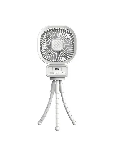 6-Inch Multi-Functional Cooling Fan with Tripod for Baby Stroller Camping &amp; No-Rotating Version A28 - White