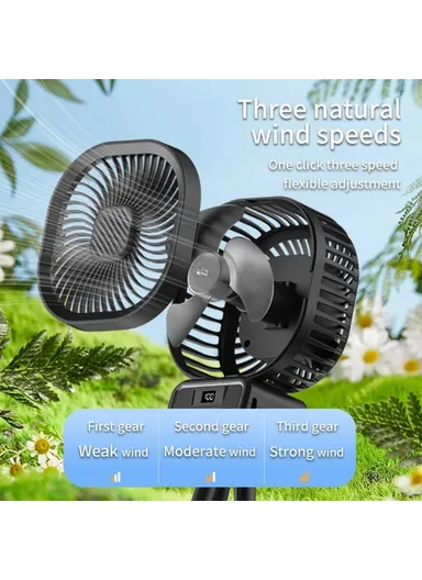 6-Inch Multi-Functional Cooling Fan with Tripod for Baby Stroller Camping &amp; No-Rotating Version A28 - White