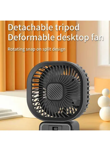 6-Inch Multi-Functional Cooling Fan with Tripod for Baby Stroller Camping &amp; No-Rotating Version A28 - White