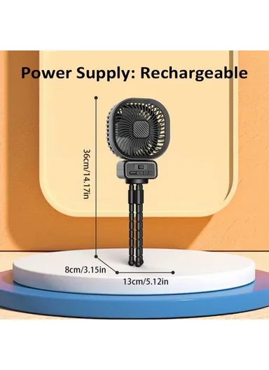 6-Inch Multi-Functional Cooling Fan with Tripod for Baby Stroller Camping &amp; No-Rotating Version A28 - White