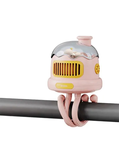 Stroller Cooling Fan Flexible Tripod Clip-on Silent Fan Handheld Personal Fan for Dormitory - Pink